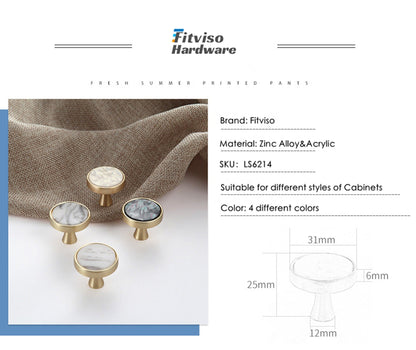 Brushed Brass Dresser Knobs，Zinc Alloy Drawer Knobs，Gold Drawer Knobs Pulls Suitable for Kitchen Cabinets Cupboard (Yellow Pearl)