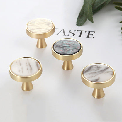 Brushed Brass Dresser Knobs | Zinc Alloy Drawer Knobs | Gold Drawer Knobs Pulls Suitable for Kitchen Cabinets Cupboard (Landscape Pearl)