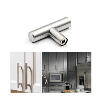 Brushed Nickel Cabinet Pulls Kitchen Drawer Pulls - T Bar Handles - Hole Centers(Knob,2.5",3",3.5,3.75,4",4.5,5",6.25",7.5",8",8.8,10")