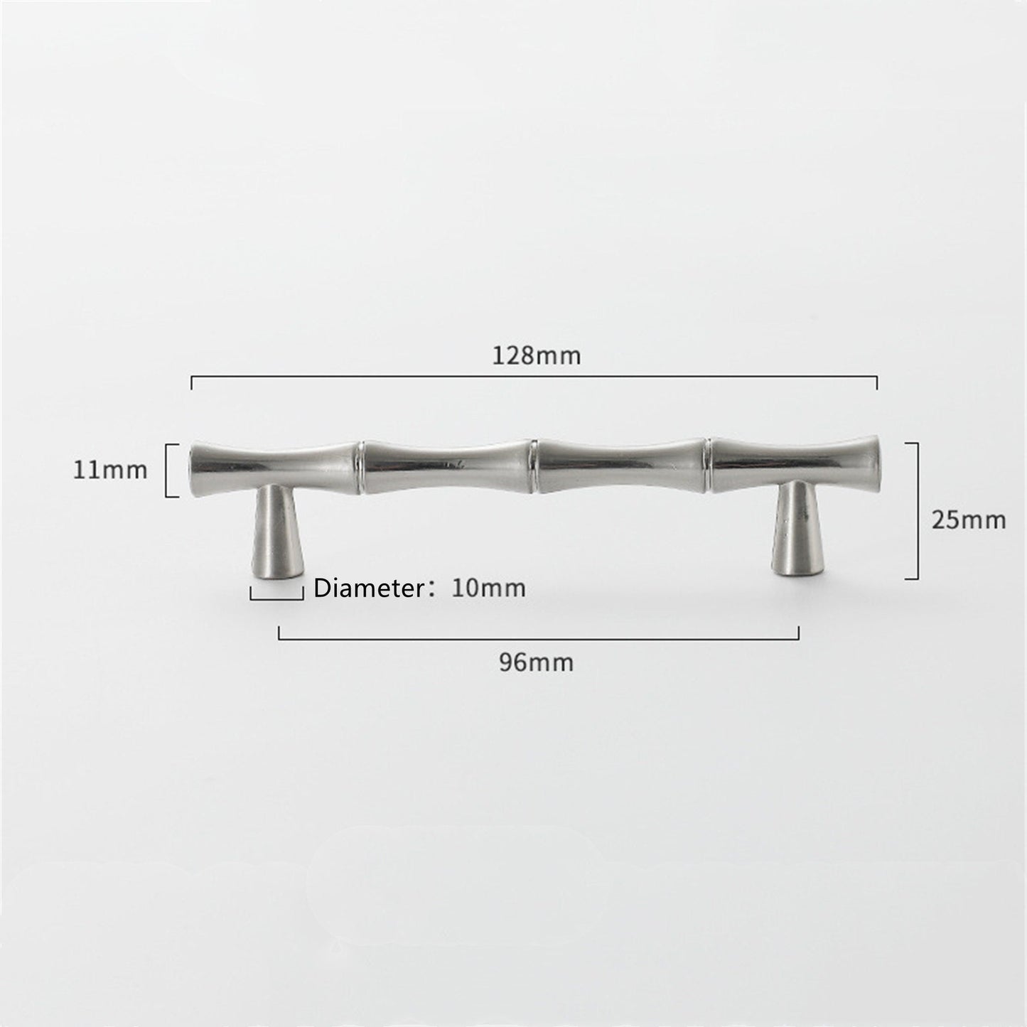500 Pack 3.75 inch(Center To Center) Bamboo Shape Cabinet Handles (3.75"/96mm，Brushed Nickel)
