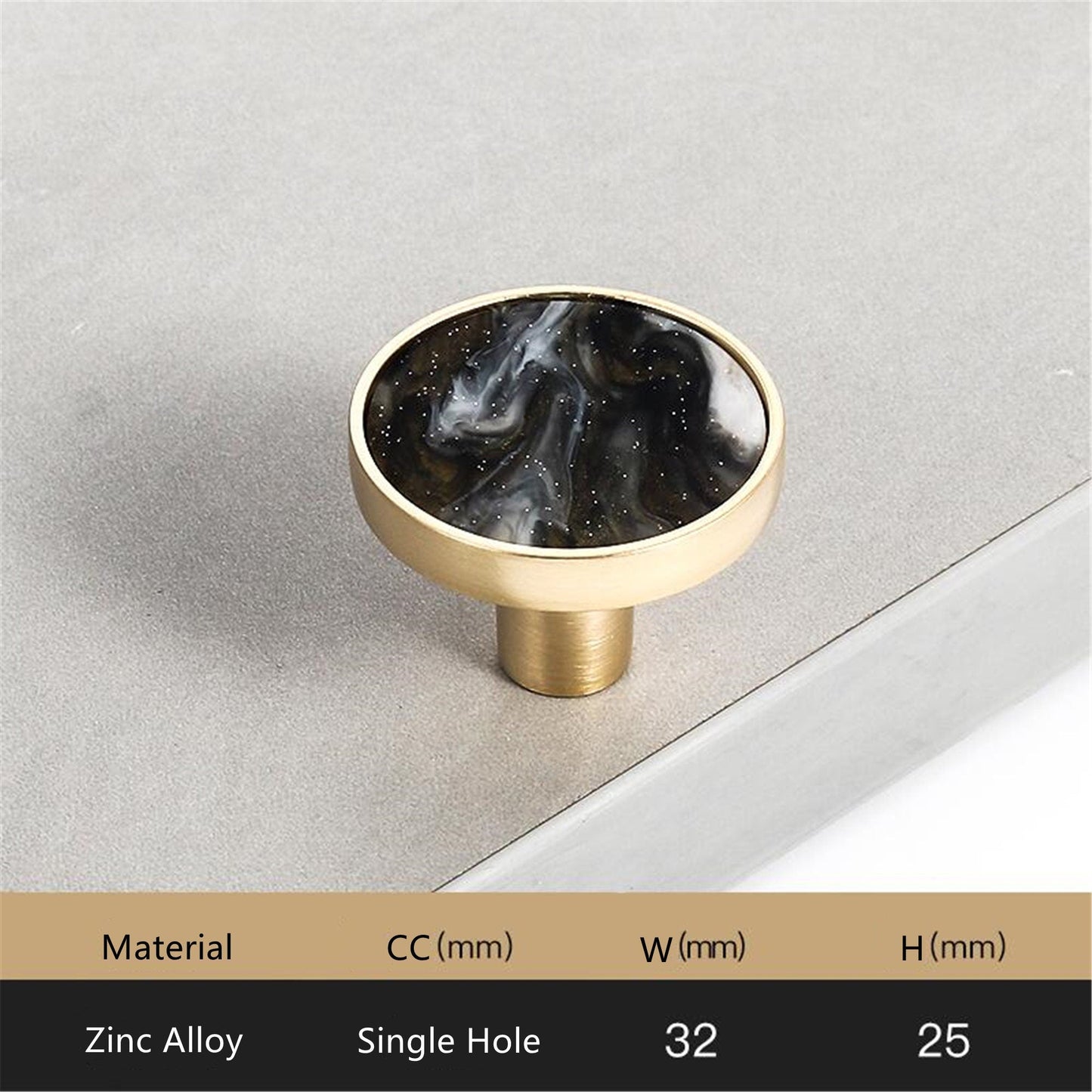 Brushed Brass Round Cabinet Knob，Gold Drawer Dreeser Pull，1.25 inch Diameter，Unique Style for Modern Home Décor