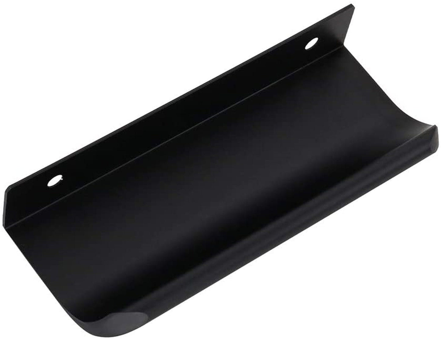 Modern Finger Edge Pulls Tab Pulls，Aluminum Alloy Hidden Handles Kitchen Cupboard Furniture Hardware - (Black，CC: 76mm)