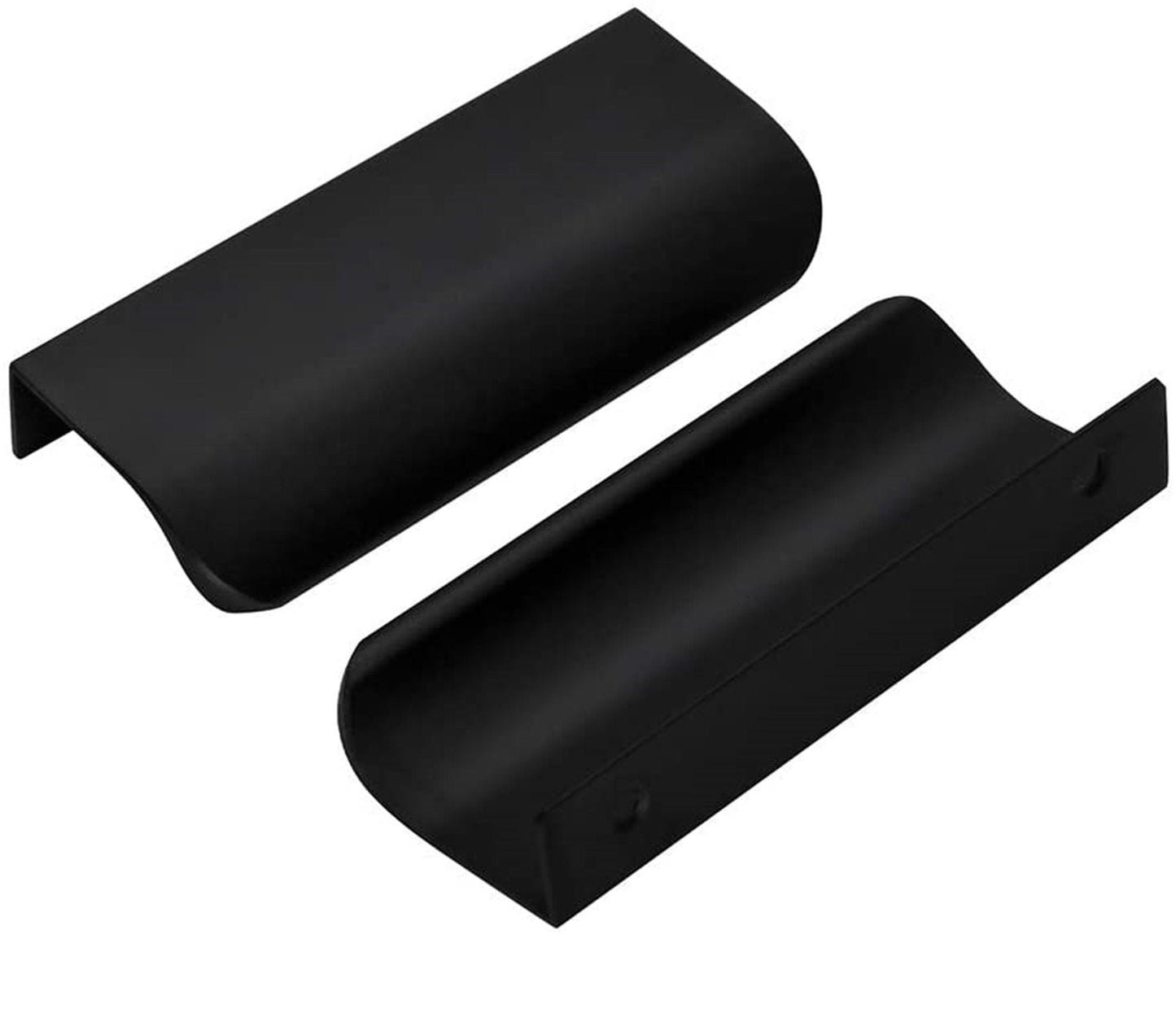 Modern Finger Edge Pulls Tab Pulls，Aluminum Alloy Hidden Handles Kitchen Cupboard Furniture Hardware - (Black，CC: 76mm)
