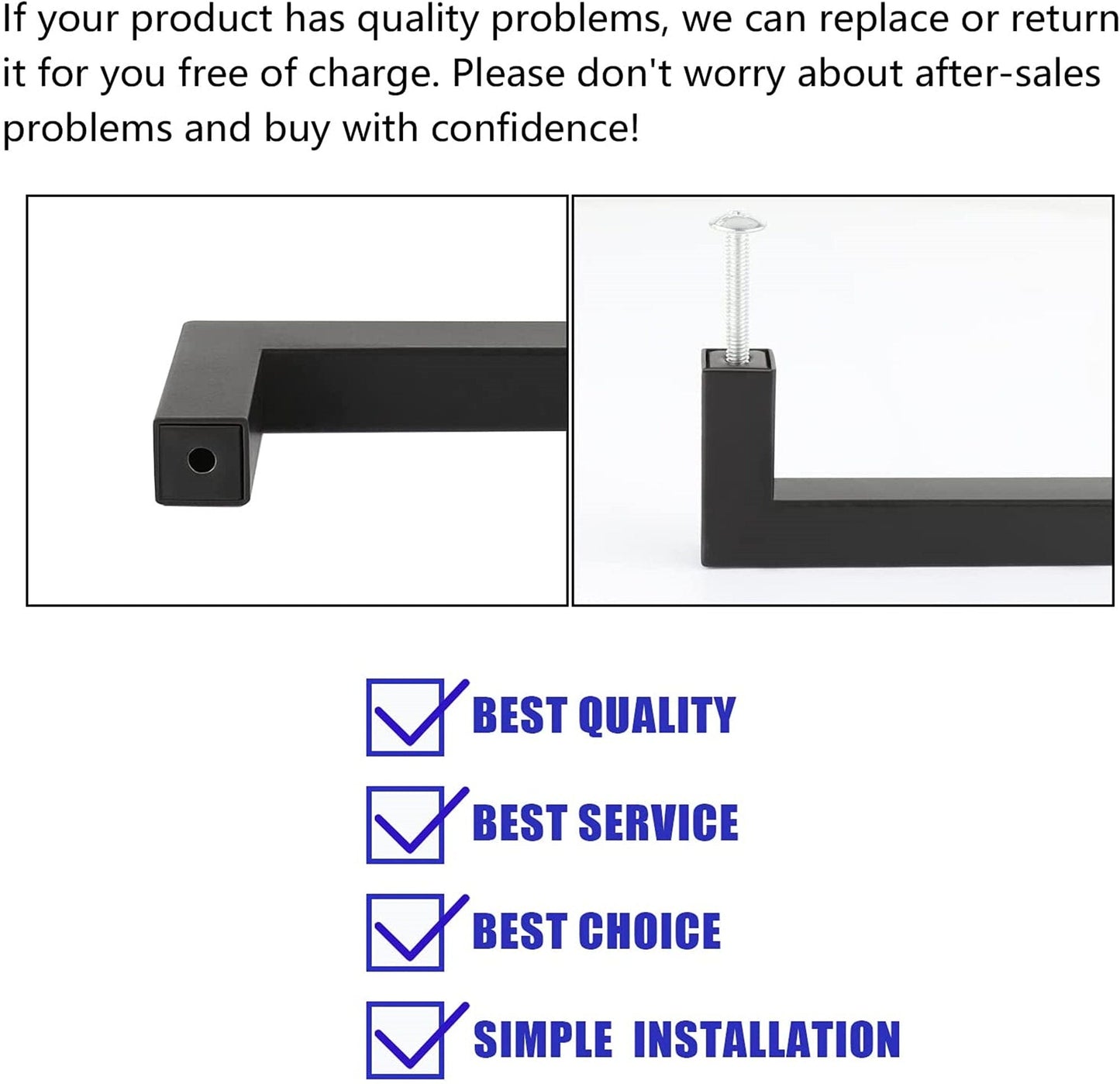 18 inch(Center To Center) Modern Square Cabinet Pulls(458mm，Matte Black)