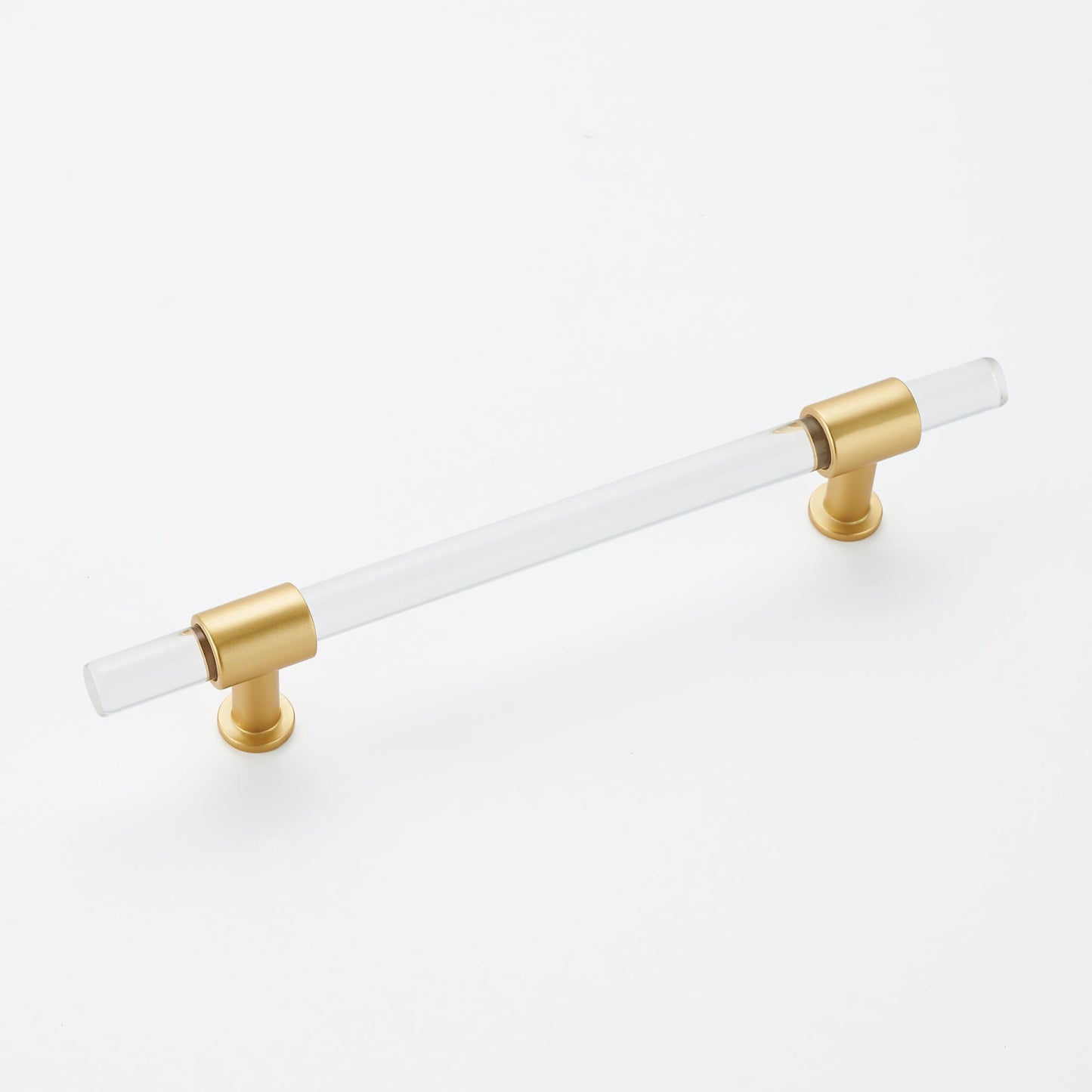 2.5in Brushed Brass Cabinet Pulls Arcylic Drawer Pulls(64mm, Hole Center)