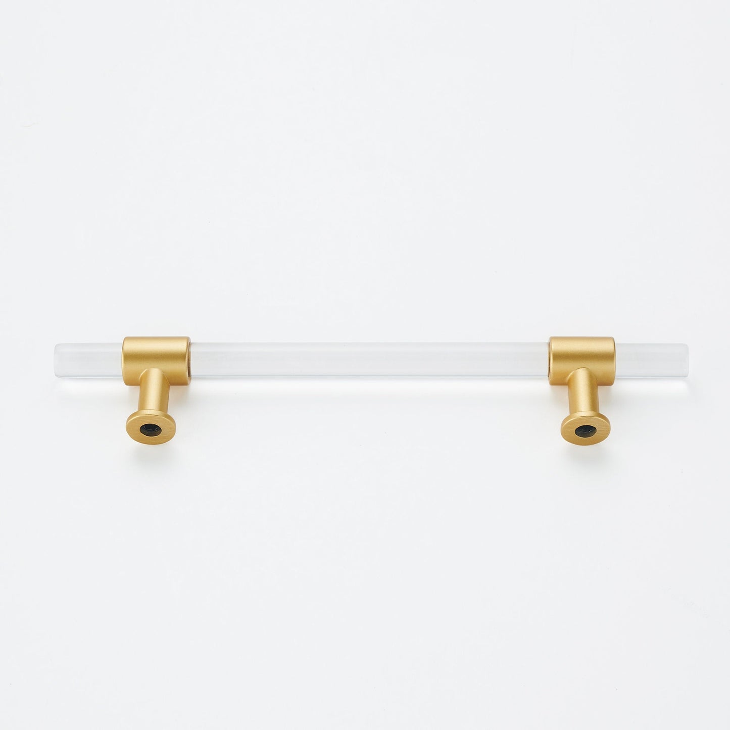 2.5in Brushed Brass Cabinet Pulls Arcylic Drawer Pulls(64mm, Hole Center)