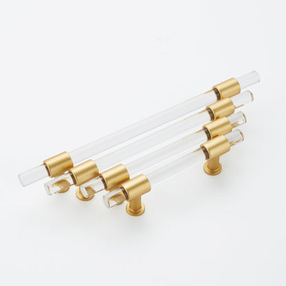20 Pack 3 inch(C-C) Brushed Brass Cabinet Pulls Arcylic Drawer Handles
