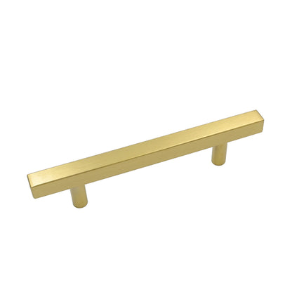 Brushed Brass Modern Cabinet Hardware Handle Pulls - 4" Inch (102mm) Hole Centers