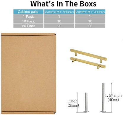 Brushed Brass Cabinet Pulls Gold Cabinet Handles - 8-4/5" Inch (224mm) Hole Centers