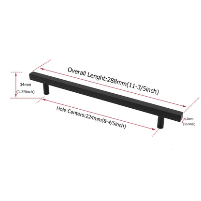 Matte Black Cabinet Pulls Kitchen Cabinet Handles - Large Size Handles - Hole Centers(7.5"，8"，8.8"，10")