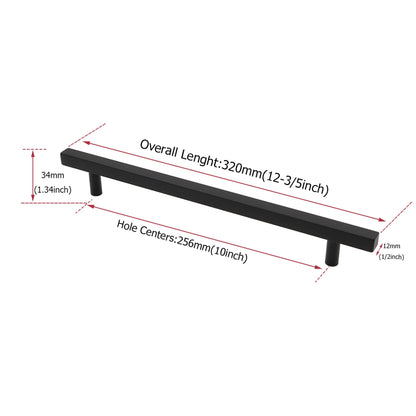 Matte Black Cabinet Pulls Kitchen Cabinet Handles - Large Size Handles - Hole Centers(7.5"，8"，8.8"，10")