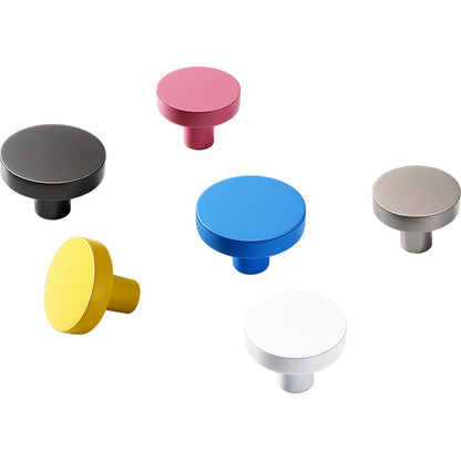 Macarone Color Aluminum Alloy Cabinet Knobs，1.38 Inch Round Dresser Handles Knobs for Home, Kitchen, Bathroom, Office and More
