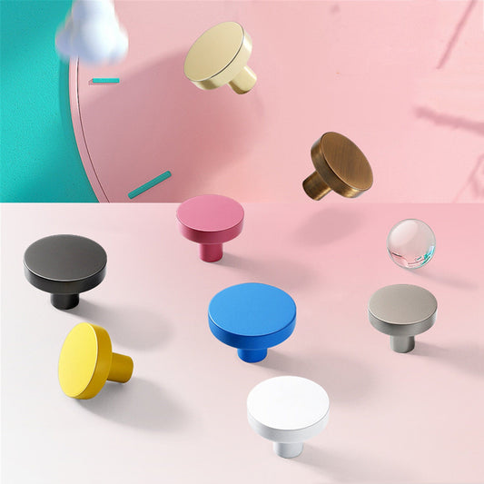 Macarone Color Aluminum Alloy Cabinet Knobs，1.38 Inch Round Dresser Handles Knobs for Home, Kitchen, Bathroom, Office and More