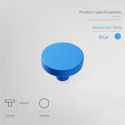 Macarone Color Aluminum Alloy Cabinet Knobs，1.38 Inch Round Dresser Handles Knobs for Home, Kitchen, Bathroom, Office and More