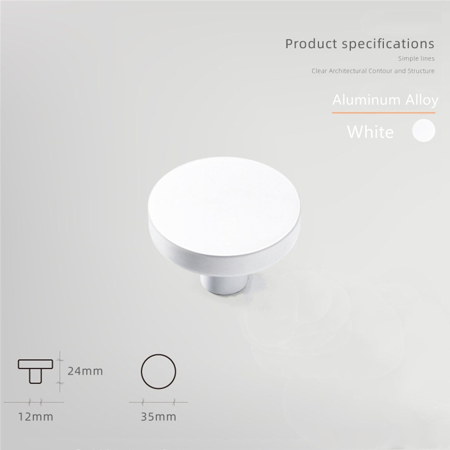 Macarone Color Aluminum Alloy Cabinet Knobs，1.38 Inch Round Dresser Handles Knobs for Home, Kitchen, Bathroom, Office and More