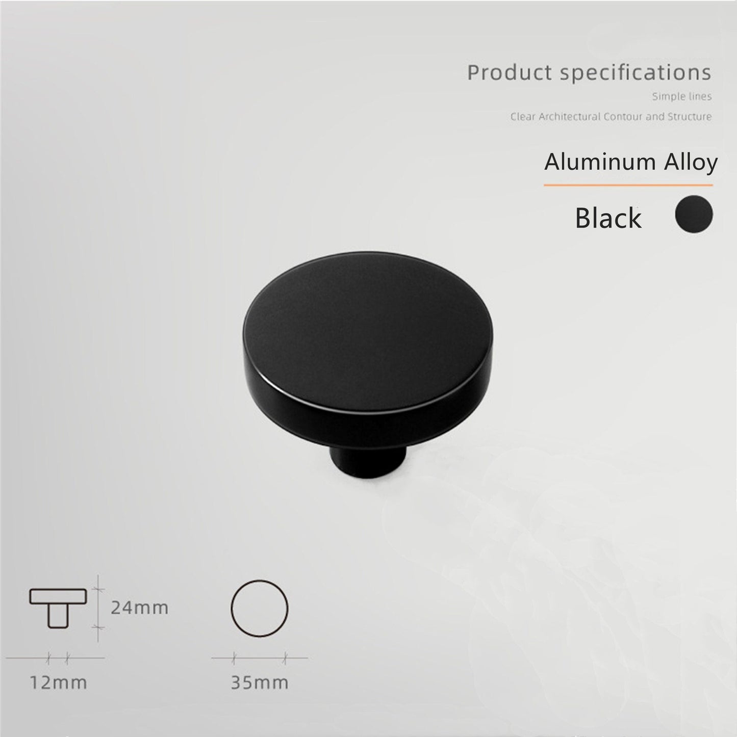 Macarone Color Aluminum Alloy Cabinet Knobs，1.38 Inch Round Dresser Handles Knobs for Home, Kitchen, Bathroom, Office and More