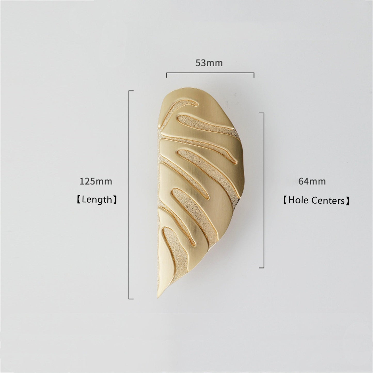 4 Pairs Creative Leaf Shape Handle Knob with Mounting Screws for Kitchen Cupboard Cabinet Wardrobe Drawer Door (Gold, 64mm)