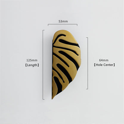 Creative Leaf Shape Handle Knob with Mounting Screws for Kitchen Cupboard Cabinet Wardrobe Drawer Door (Black Ancient, 64mm)