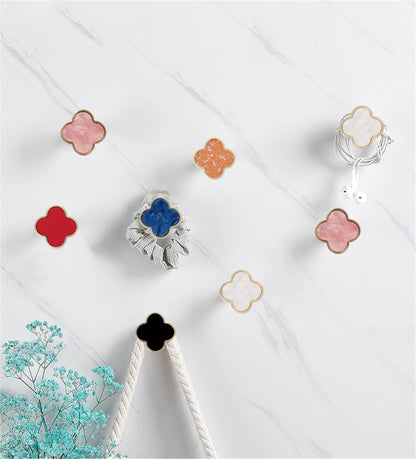 Four Leaf Clover Shape T Knobs，Decorative Zinc Alloy Round Cabinet Knobs，1.25"(32mm) Brass Door Knobs for Modern Home Décor