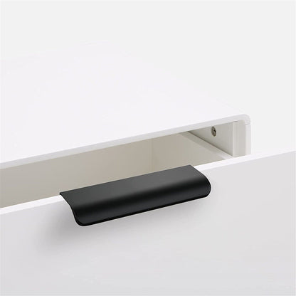 Modern Finger Edge Pulls Tab Pulls，Aluminum Alloy Hidden Handles Kitchen Cupboard Furniture Hardware - (Black，CC: 76mm)