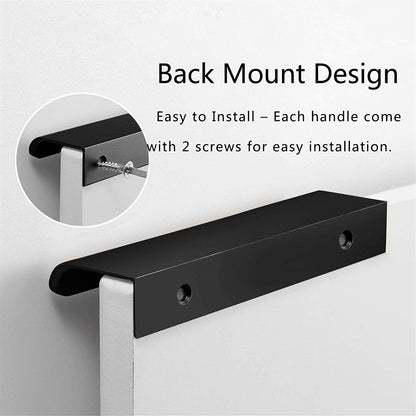 Modern Finger Edge Pulls Tab Pulls，Aluminum Alloy Hidden Pulls Kitchen Cupboard Furniture Hardware - (Black，CC: 128mm)