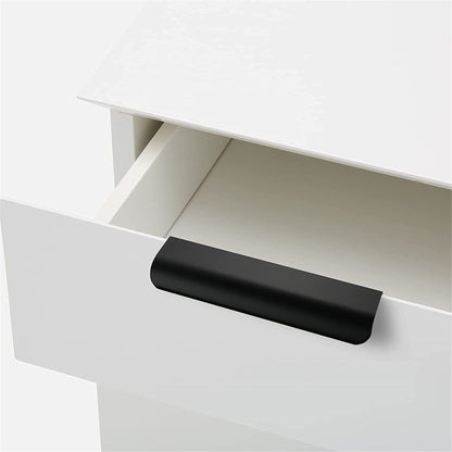 Modern Finger Edge Pulls Tab Pulls，Aluminum Alloy Hidden Pulls Kitchen Cupboard Furniture Hardware - (Black，CC: 128mm)