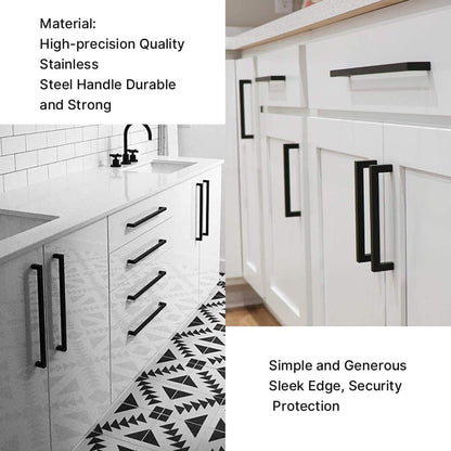 18 inch(Center To Center) Modern Square Cabinet Pulls(458mm，Matte Black)