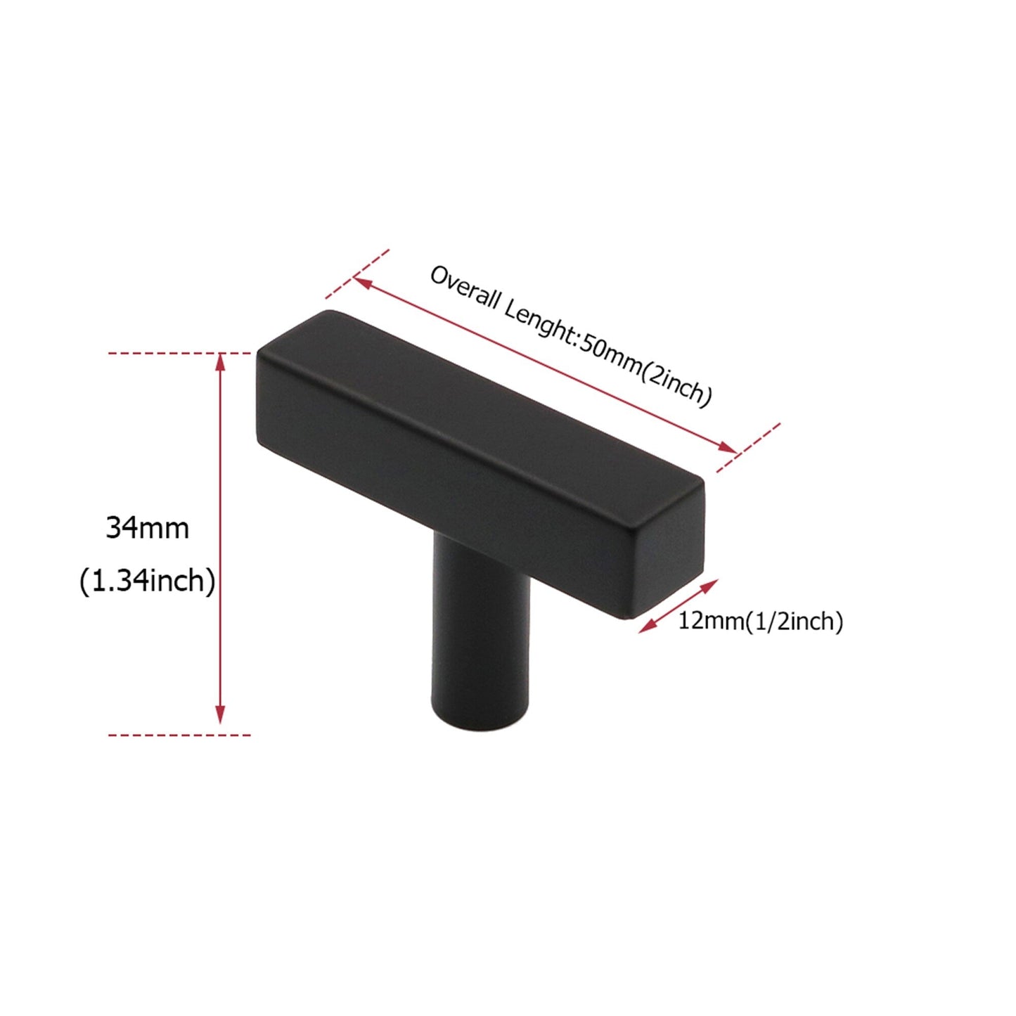 Matte Black Cabinet Knobs Furniture Hardware Drawer Pulls - Stainless Steel Cabinet Handles - Hole Centers(Knob，2.5"，3")