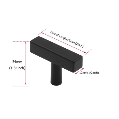 Matte Black Cabinet Knobs Furniture Hardware Drawer Pulls - Stainless Steel Cabinet Handles - Hole Centers(Knob，2.5"，3")