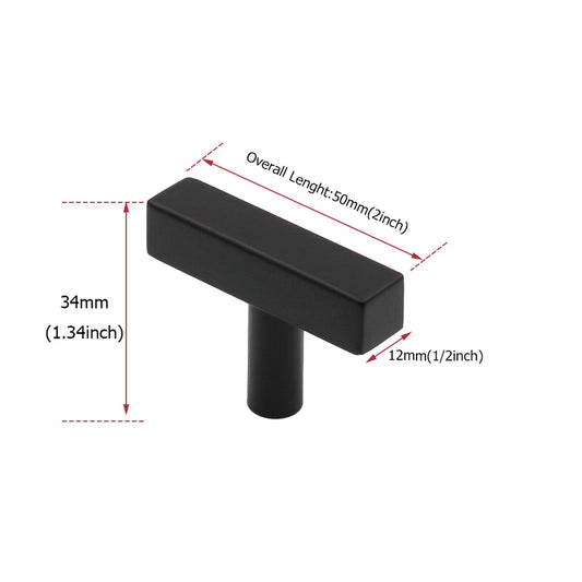 Matte Black Cabinet Knobs Furniture Hardware Drawer Pulls - Stainless Steel Cabinet Handles - Hole Centers(Knob，2.5"，3")