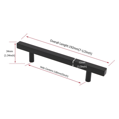 Matte Black Cabinet Pulls Cabinet Hardware Handles - Stainless Steel Cabinet Handles - Hole Centers(4.5"，5"，6.25")