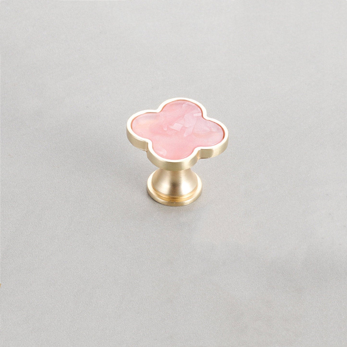 Four Leaf Clover Shape T Knobs, Zinc Alloy Cabinet Knobs, 1.25"(32mm) Brass Door Knobs for Home Office Kitchen Dresser Wardrobe