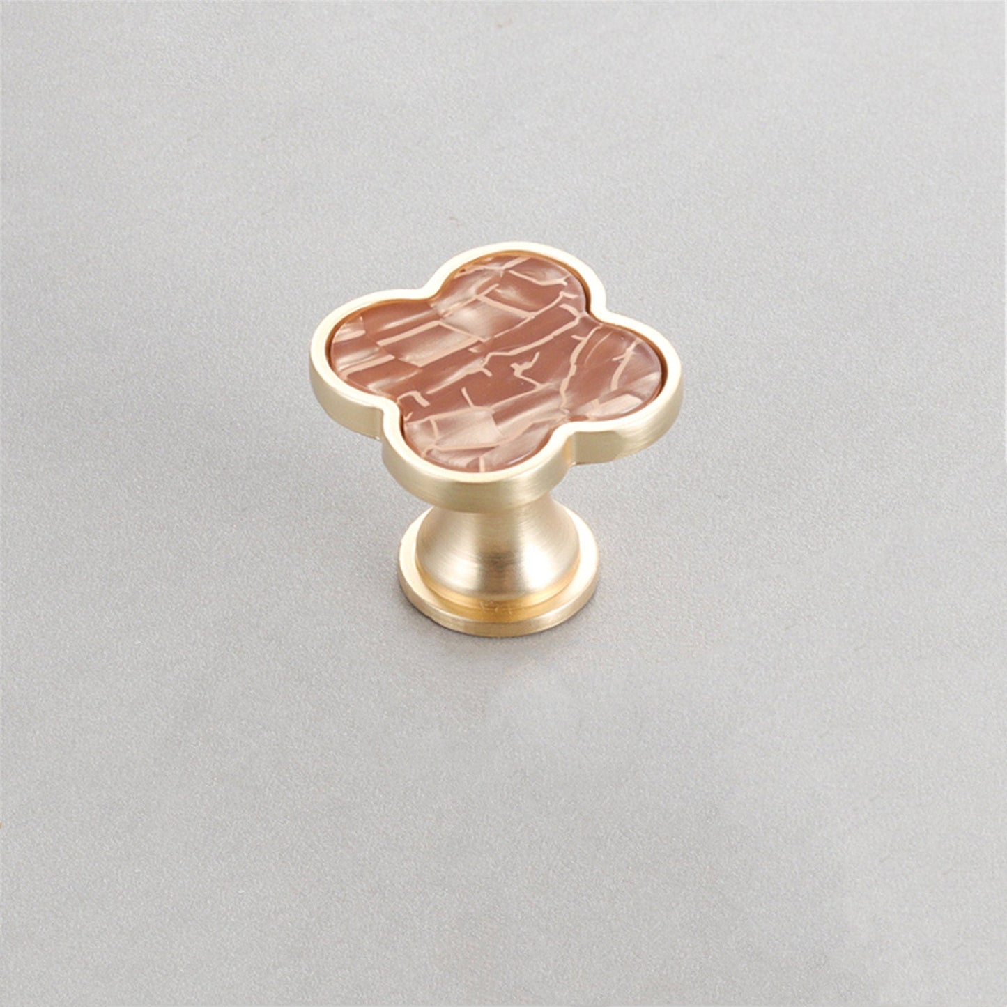 Four Leaf Clover Shape T Knobs，Decorative Zinc Alloy Round Cabinet Knobs，1.25"(32mm) Brass Door Knobs for Modern Home Décor