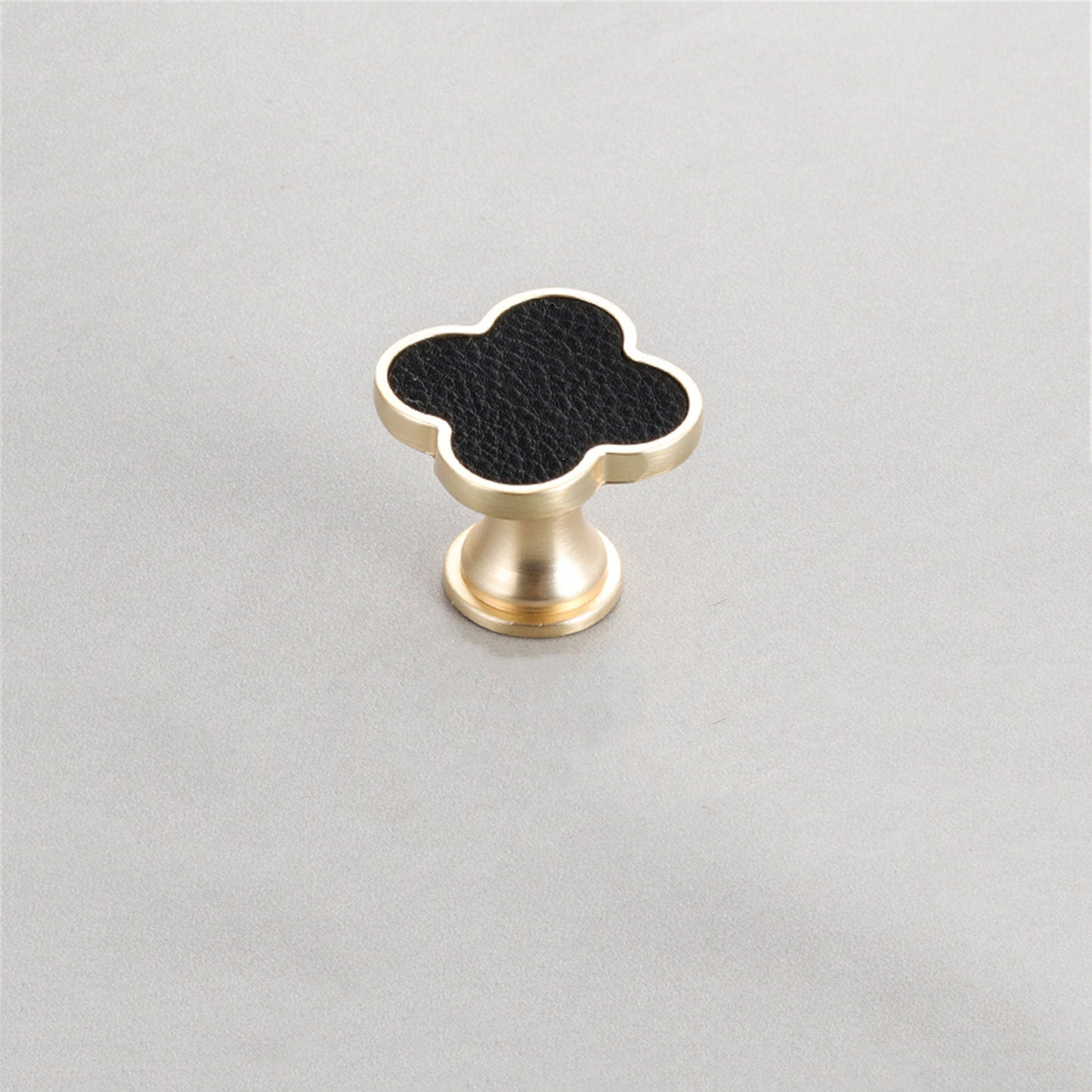 Leather Dresser Knobs, Handmade Leather Handles, Four Leaf Clover Shape T Knobs for Home, Kitchen, Bathroom, Office and More