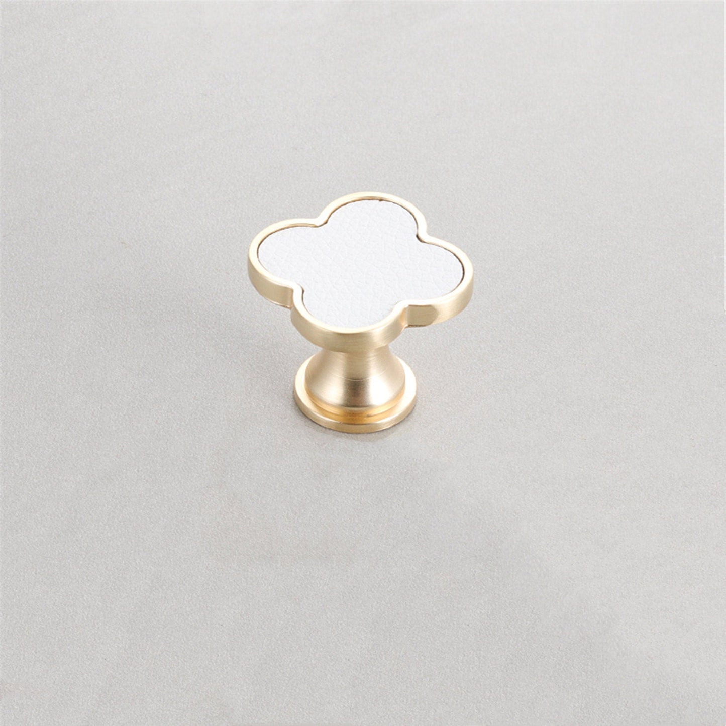 Leather Dresser Knobs, Handmade Leather Handles, Four Leaf Clover Shape T Knobs for Home, Kitchen, Bathroom, Office and More