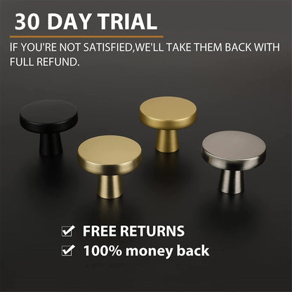 50 Pack 1-1/4 Inch Matte Black Kitchen Cabinet Knobs，Solid Dresser Knobs Drawer Knobs for Cupboard Drawer Pulls