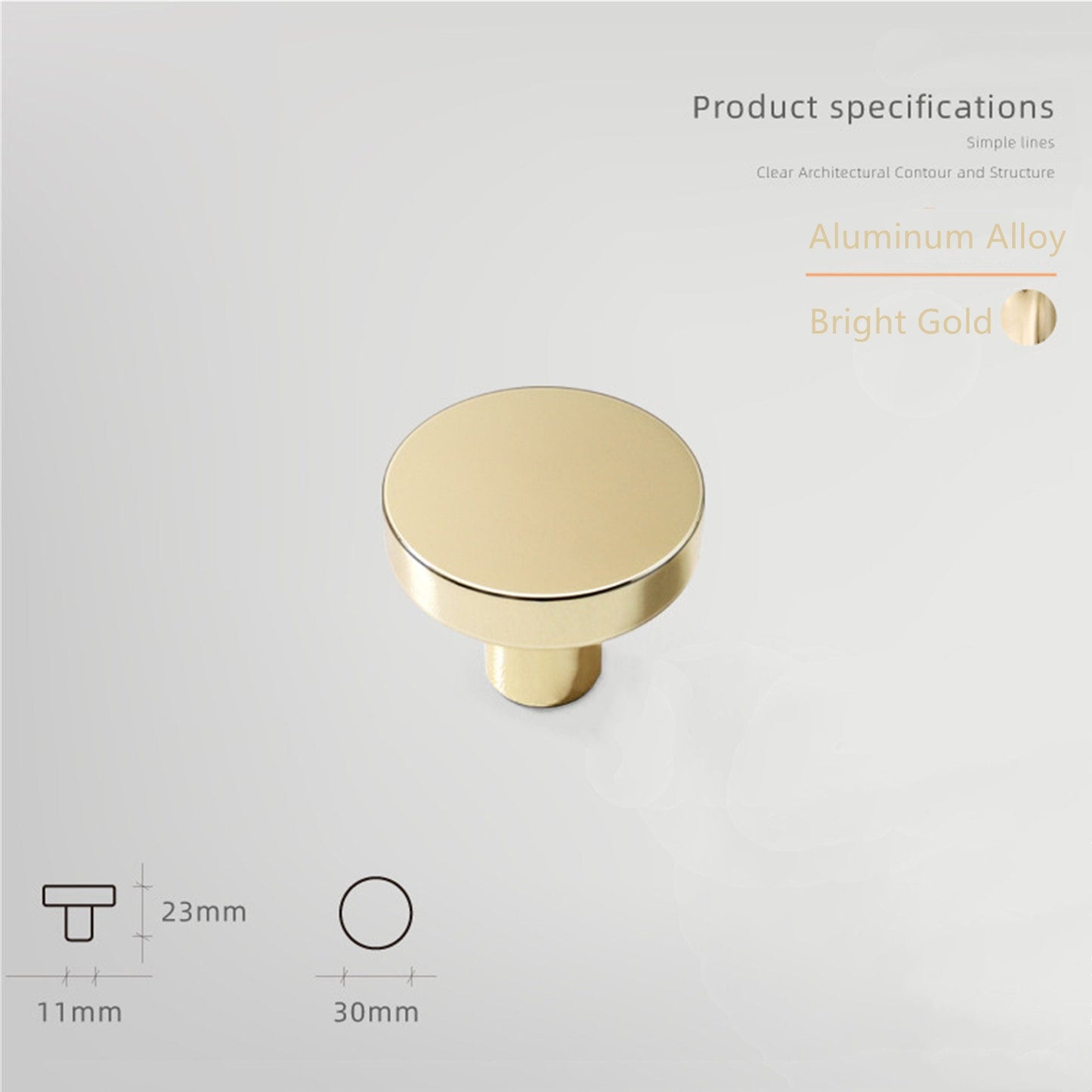 Aluminum Alloy Cabinet Knobs - Color Macaron Pattern - 1.18 Inch Round Drawer Pulls - Single Hole Knobs for Drawer Dressers Cabinet Cupboard