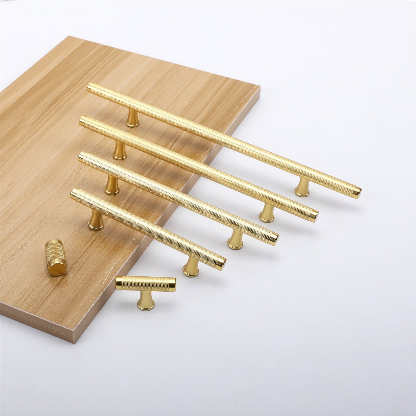 7.5 Inch(C-C) Knurled Texture Drawer Pulls Gold Cabinet Handles(Hole Centers: 192mm)