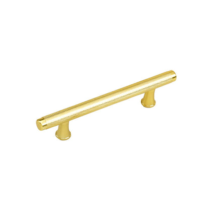 Knurled Texture Drawer Pulls Gold Cabinet Handles - Round Bar Series - Hole Centers (Knob,3.75",5",6.25",7.5",8.8",10")
