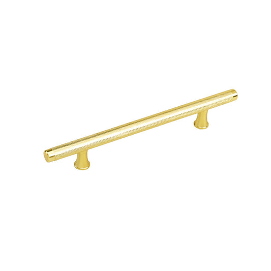 5 Inch(C-C) Knurled Texture Drawer Pulls Gold Cabinet Handles(Hole Centers: 128mm)