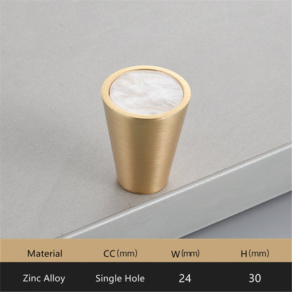 Gold Brass Cabinet Knobs，0.94 inch Diameter，Brushed Dresser Drawer Knobs Pull Handle for Bath Kitchen Cabinetry (Cone)