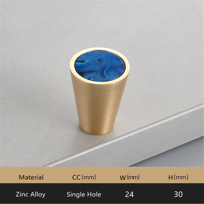Gold Brass Cabinet Knobs，0.94 inch Diameter，Brushed Dresser Drawer Knobs Pull Handle for Bath Kitchen Cabinetry (Cone)