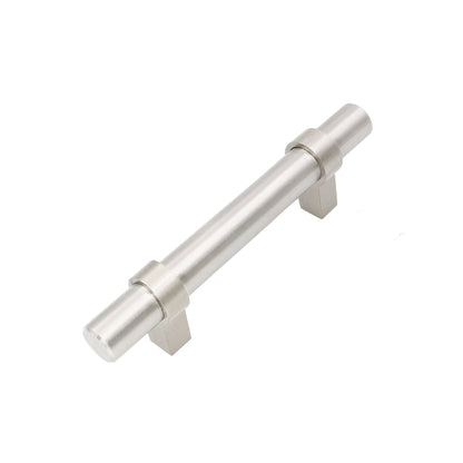 Brushed Nickel Single Hole Cabinet Knobs，Stainless Steel T Bar Cabinet Handles，Modern Drawer Pulls，2 inch Length(50mm)