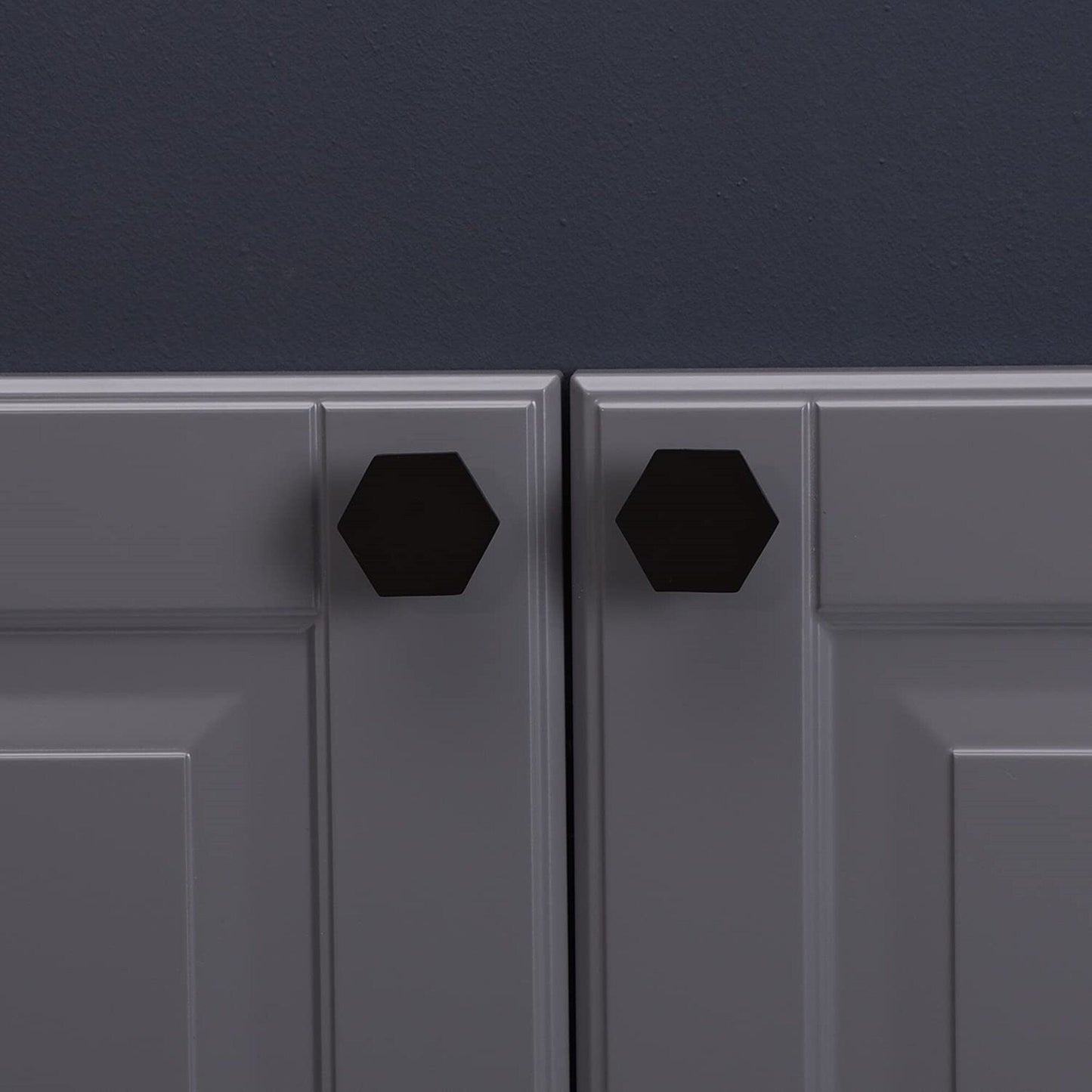Solid Black Drawer Knobs - 1.33" Diameter (34mm), Matt Black - Hexagon Dresser Knobs for Lving Room，Bedrooms，DIY Lovers，Gifts