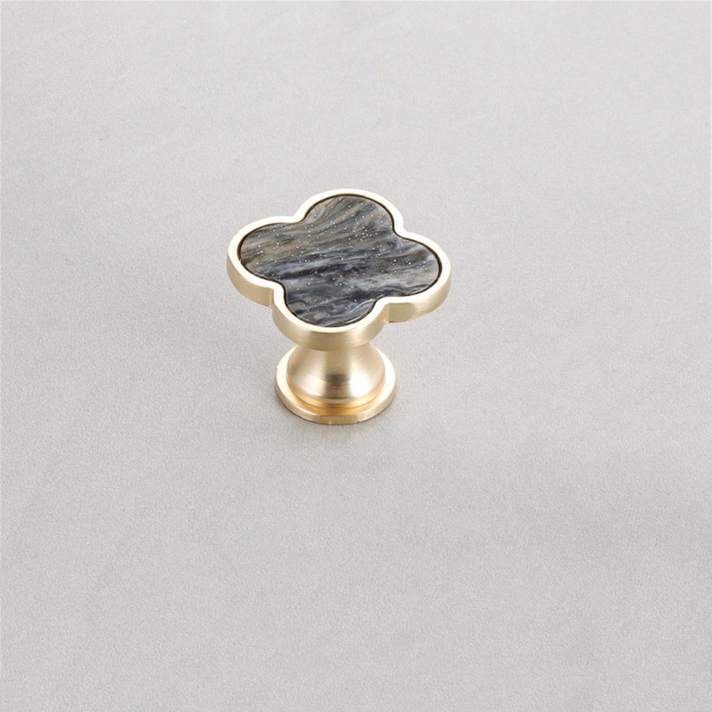 Four Leaf Clover Shape T Knobs, Zinc Alloy Cabinet Knobs, 1.25"(32mm) Brass Door Knobs for Home Office Kitchen Dresser Wardrobe