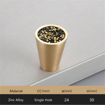 Gold Brass Cabinet Knobs，0.94 inch Diameter，Brushed Dresser Drawer Knobs Pull Handle for Kitchen Bathroom Cabinets (Cone)