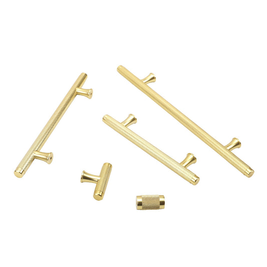 7.5 Inch(C-C) Knurled Texture Drawer Pulls Gold Cabinet Handles(Hole Centers: 192mm)