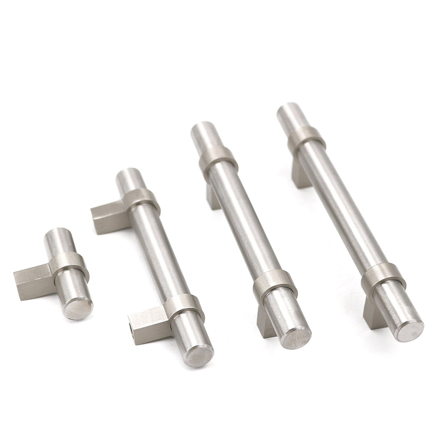 Brushed Nickel Drawer Pulls Kitchen Cabinet Handles - Round Shape Series - Hole Centers(Single Hole, 3",3.5,3.75,4",5",6.25",7.5",8.8",10")