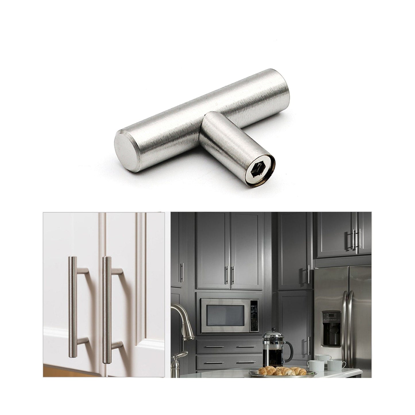 2 Inch Cabinet Knobs Brushed Nickel Drawer Knobs(Single Hole, Hole Centers)