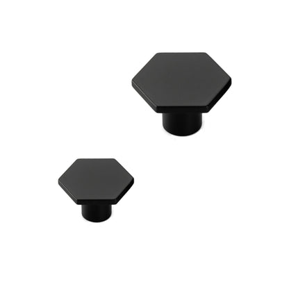 Solid Black Drawer Knobs - 1.33" Diameter (34mm), Matt Black - Hexagon Dresser Knobs for Lving Room，Bedrooms，DIY Lovers，Gifts